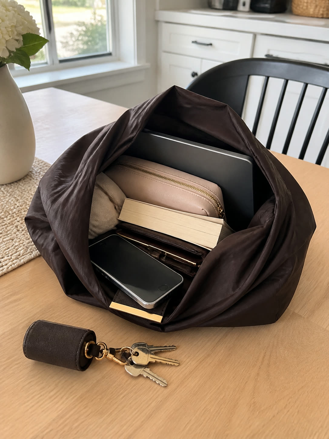 Open Baggkeys bag with daily items