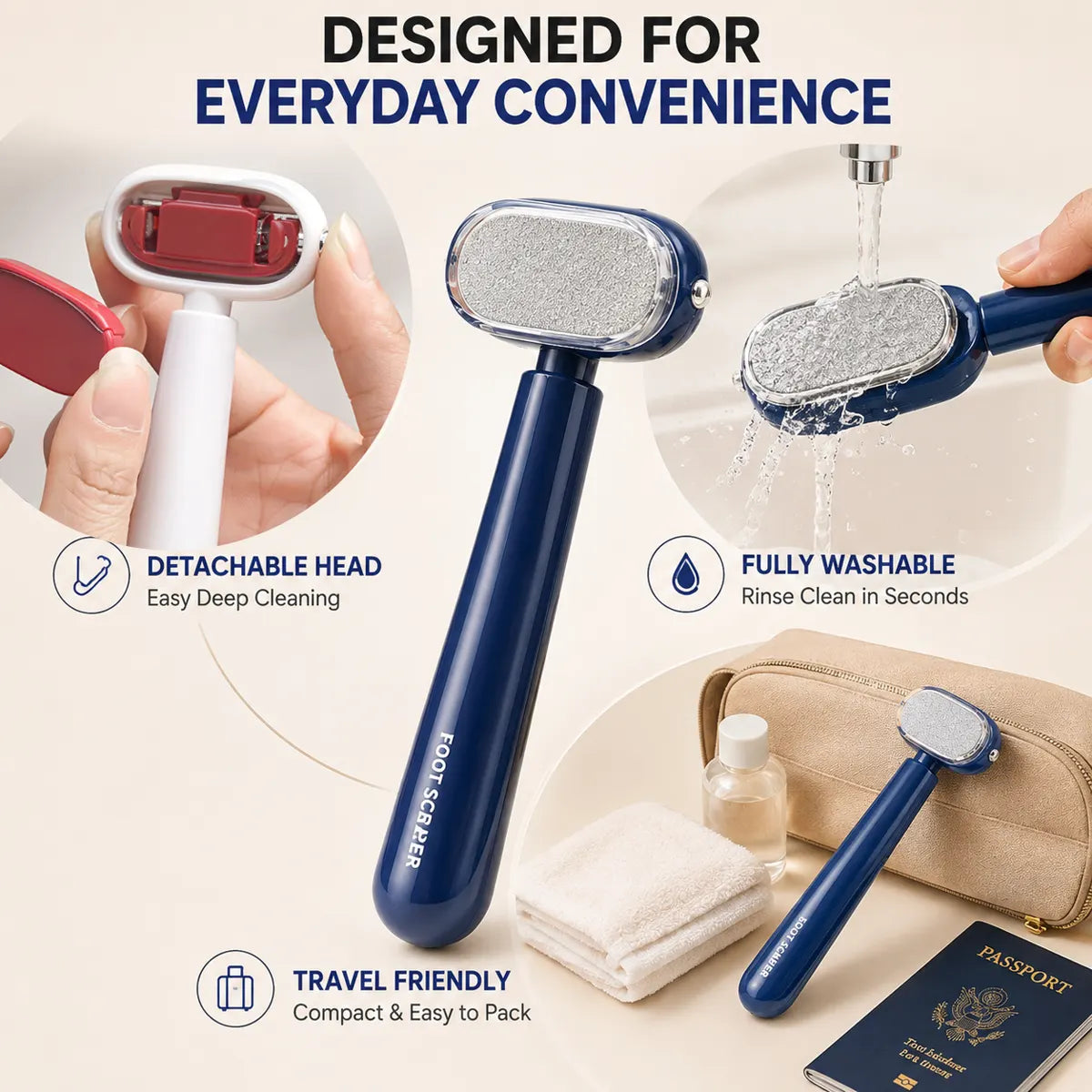 Detachable and washable foot pedicure tool