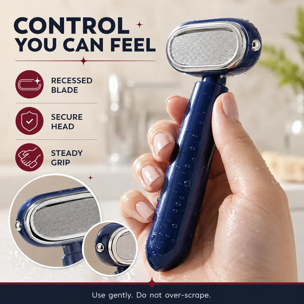 Dual-side foot callus remover safety design