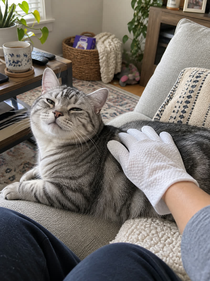 Customer using HICC PET glove wipes — review 09