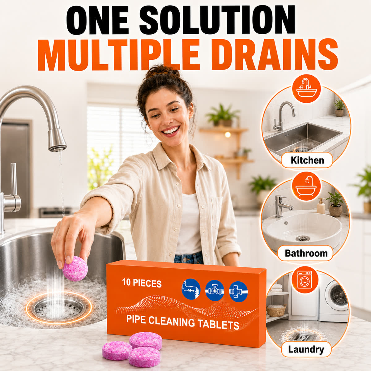 One solution for multiple household drains
