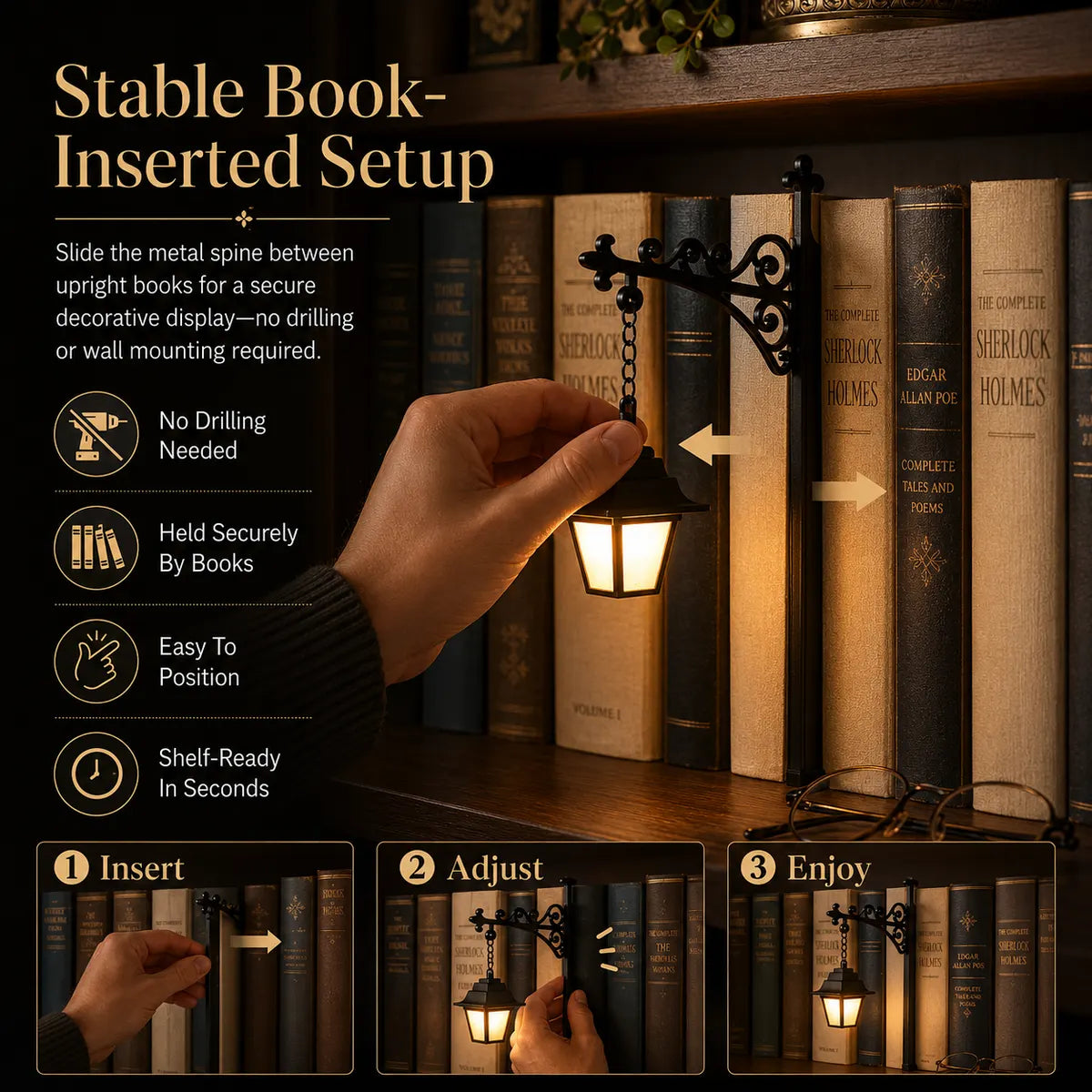 Dluvivo® Library Lantern Shelf Light VintageHanging Lantern