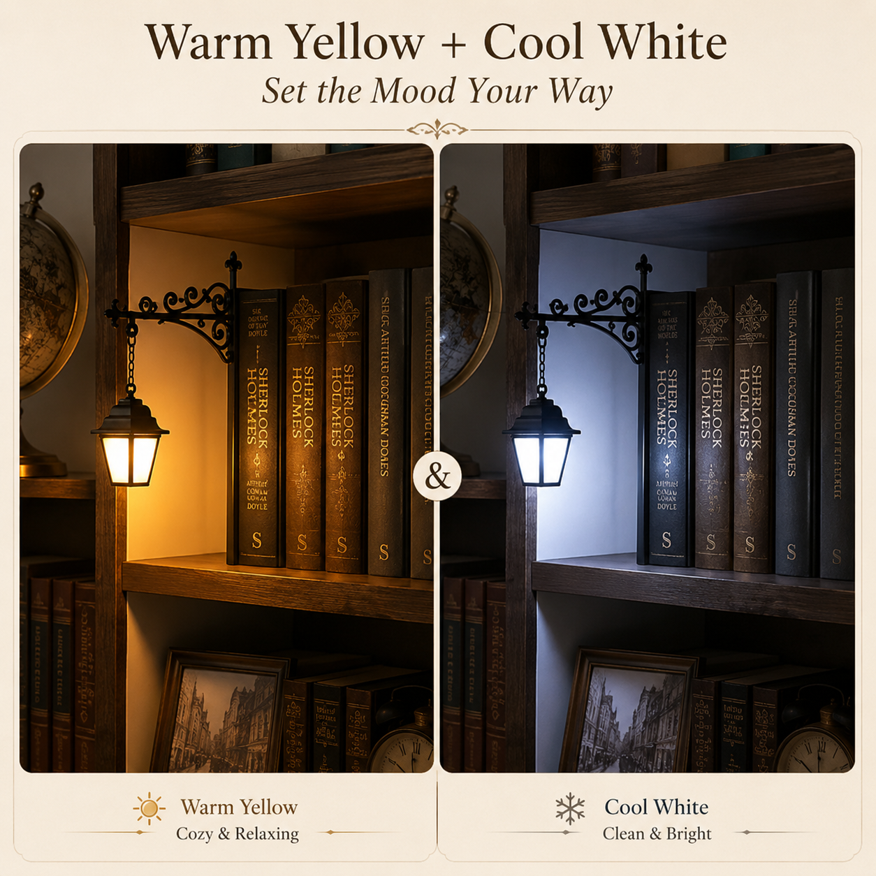 Dluvivo® Library Lantern Shelf Light VintageHanging Lantern