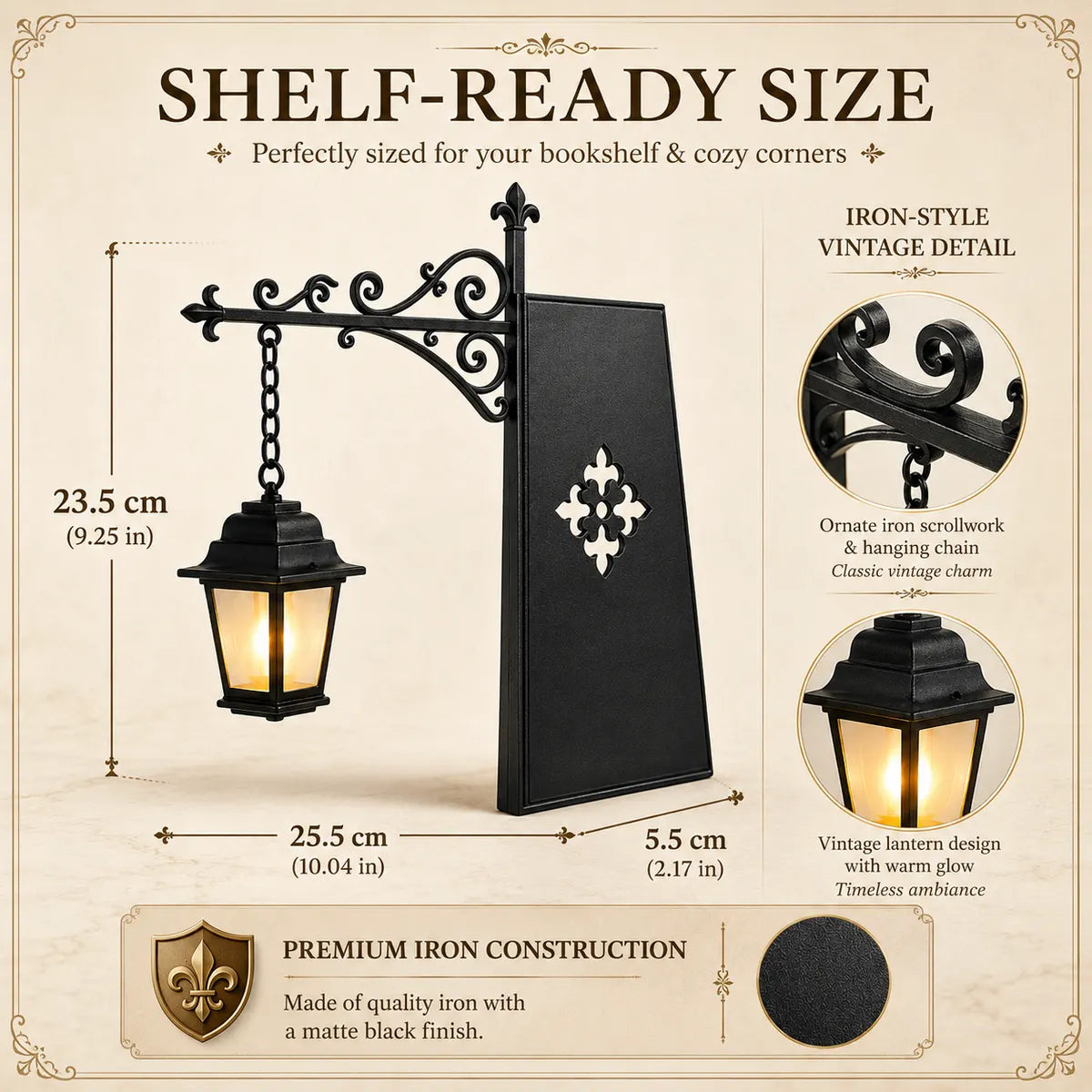 Dluvivo® Library Lantern Shelf Light VintageHanging Lantern