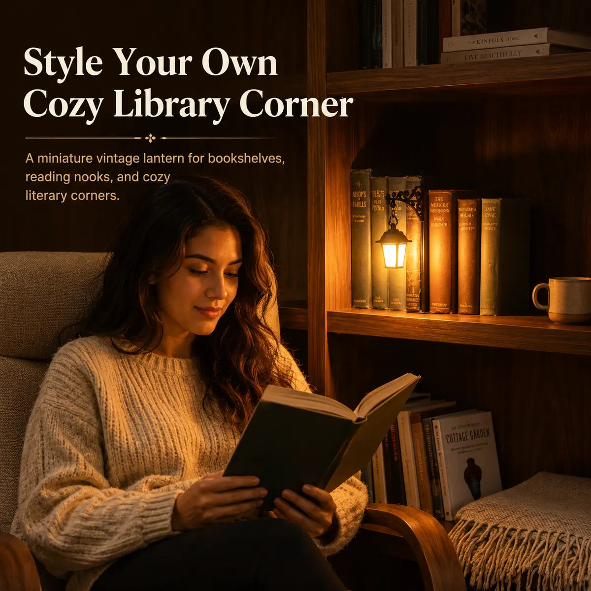 Dluvivo® Library Lantern Shelf Light VintageHanging Lantern