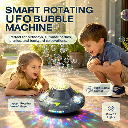 Vobblixa® 360° Roaming UFO Bubble Blaster 🛸🫧 – 32-Hole Light-Up Bubble Machine for Nonstop Outdoor Fun