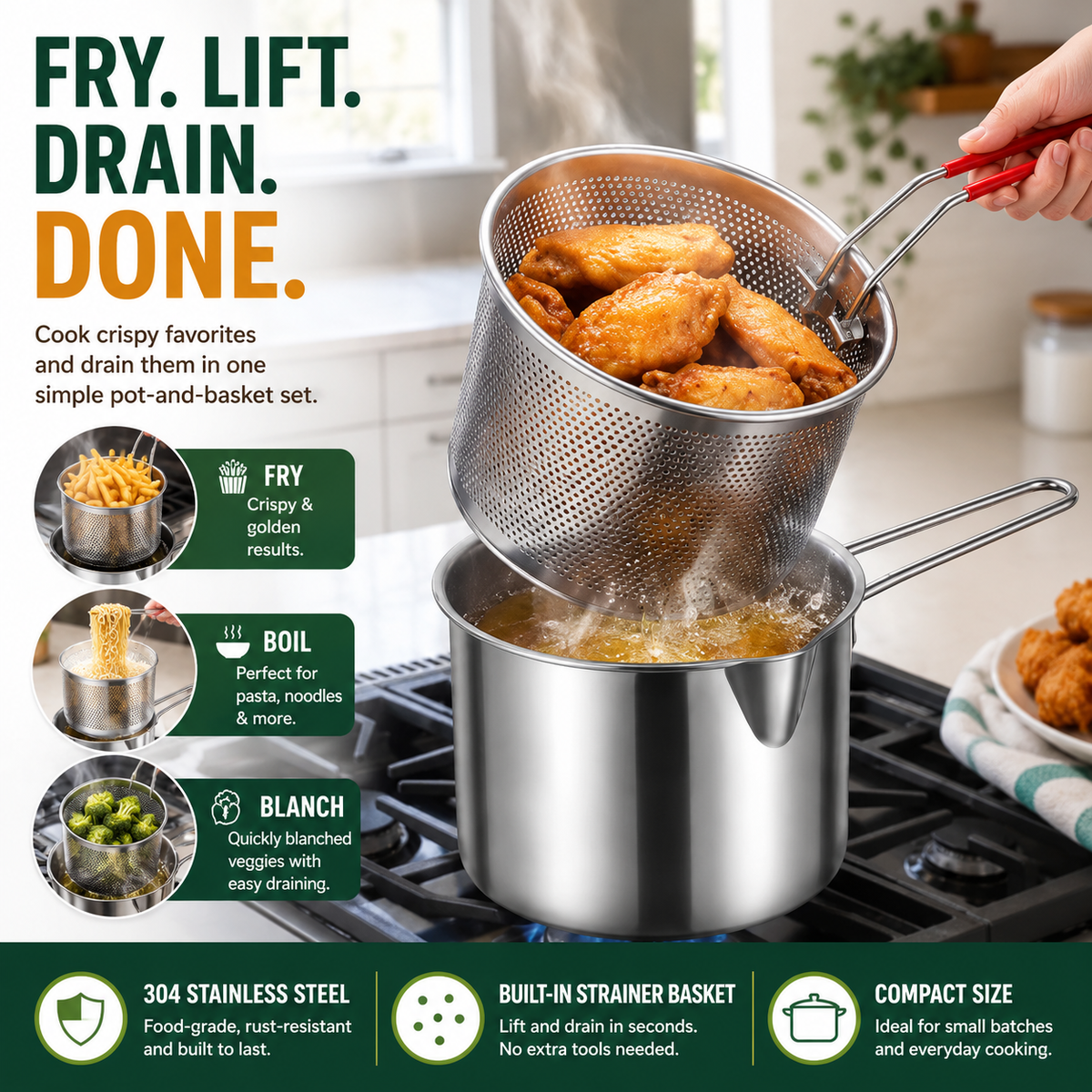 🔥 LAST DAY — 50% OFF Personal Mini Deep Fryer Set（upsell）