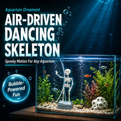 HJCICYH® 💀 🫧 Air-Driven Dancing Skeleton Aquarium Ornament