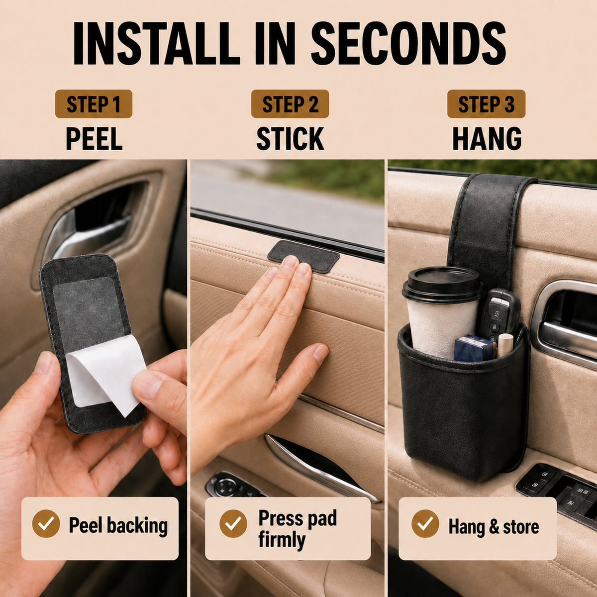 👑 LAST DAY: 42% OFF 🚗Tavelyq® Car Door Storage Pocket & Cup Holder