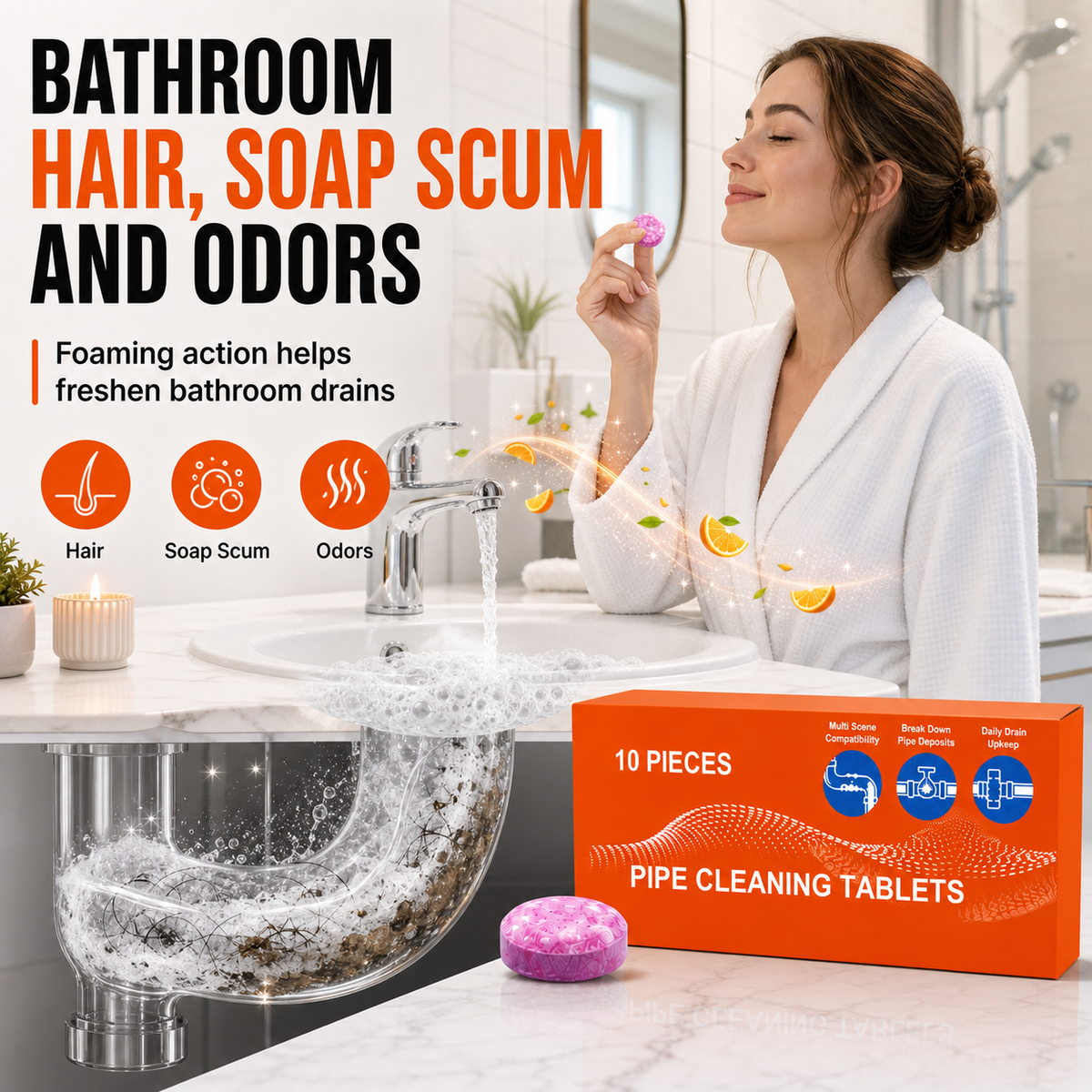 🔥 FINAL DAY 64% OFF-Dluvivo® Powerful Foaming Drain Cleaner for Kitchen & Bathroom
