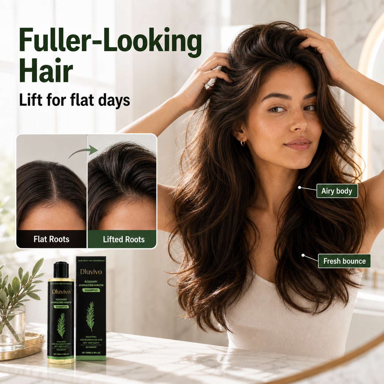 KAFZEL fuller-looking hair for flat thin-looking days visual