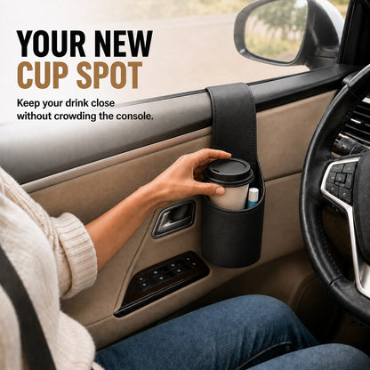 🚗 Tavelyq® Removable Nano Gel Car Door Storage Pocket & Cup Holder