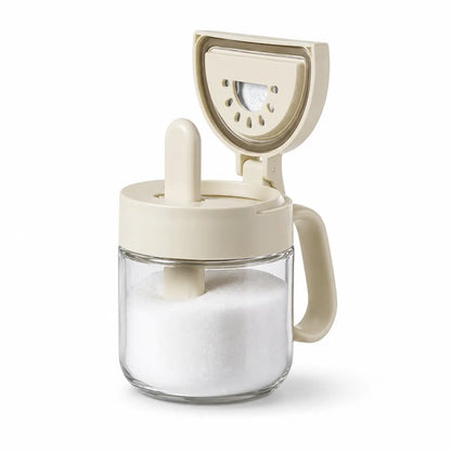 Spiceora® Glass Spice Jars with Built-In Spoons