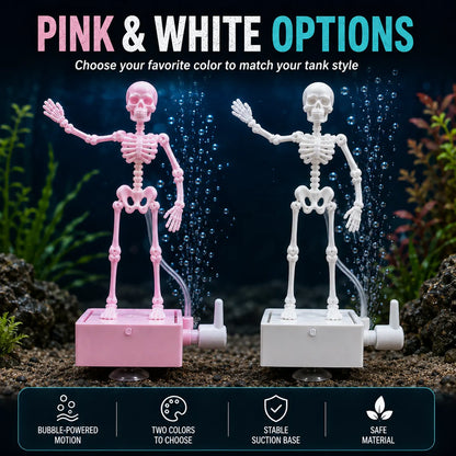 HJCICYH® 💀 🫧 Air-Driven Dancing Skeleton Aquarium Ornament