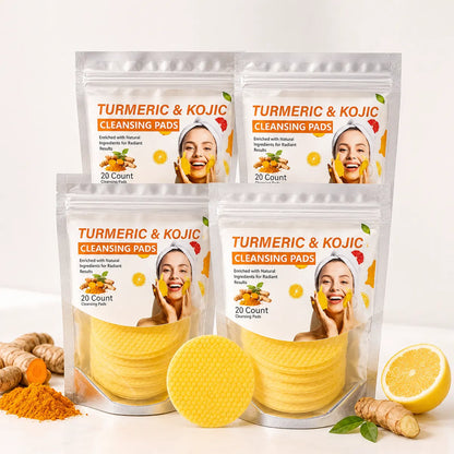 Glowmira® Turmeric & Kojic Cleansing Pads – 20-Count Daily Face Pads