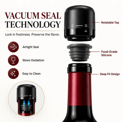 🔥 LAST DAY DEAL — 🍷 Premium Vacuum Wine Stopper – Keep Wine Fresh Longer with Airtight Seal