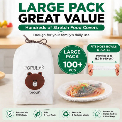 Orveliq® 100PCS Disposable Stretch Food Covers for Bowls & Plates🛒