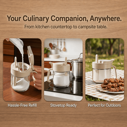 Spiceora® Glass Spice Jars with Built-In Spoons（upsell）