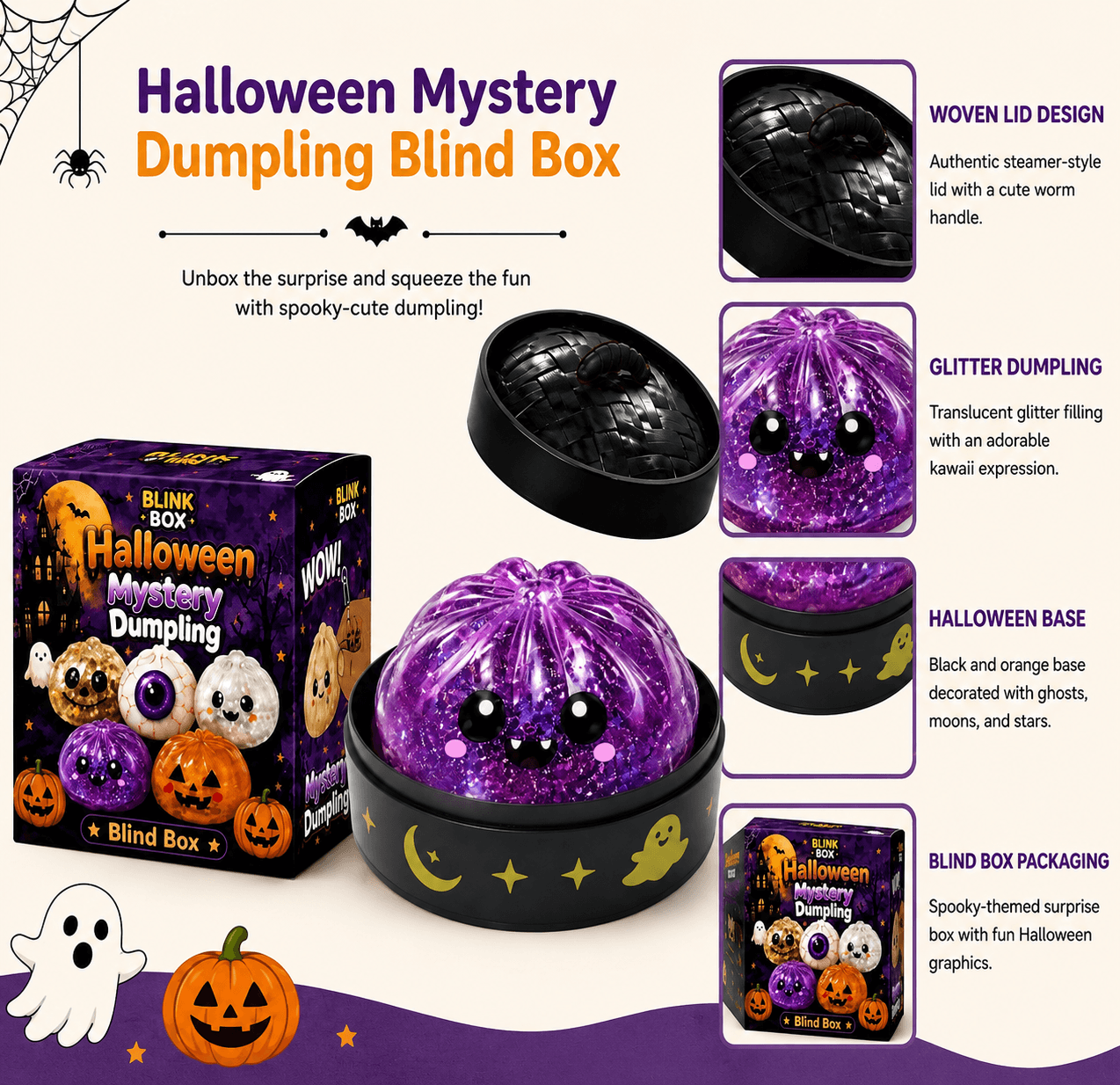 Halloween Mystery Dumpling Squishy Blind Box 🎃