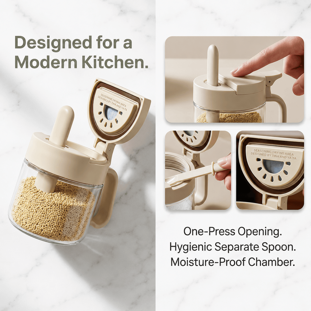 Spiceora® Glass Spice Jars with Built-In Spoons（upsell）