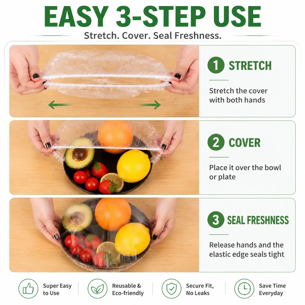 Orveliq® 100PCS Disposable Stretch Food Covers for Bowls & Plates🛒