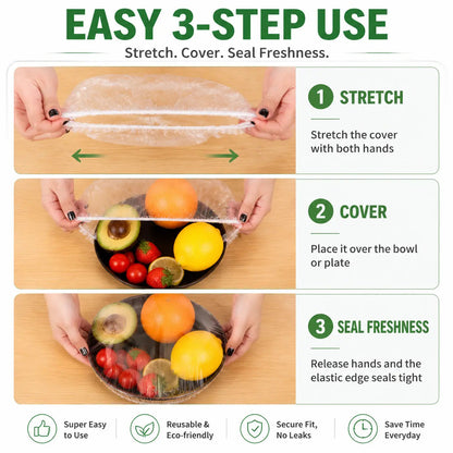 Orveliq® 100PCS Disposable Stretch Food Covers for Bowls & Plates🛒