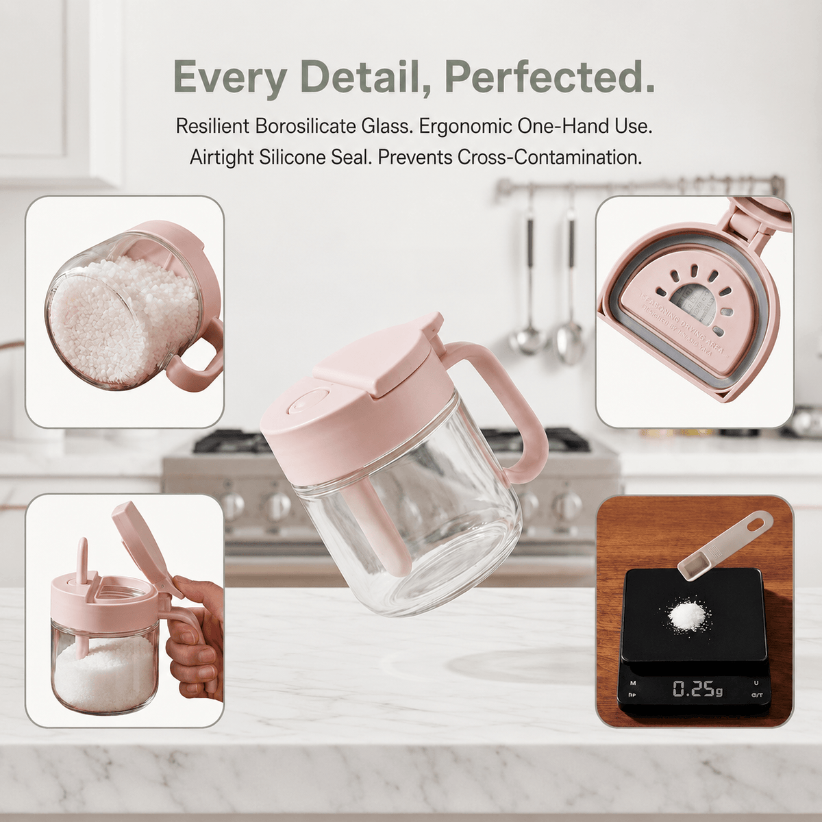 Spiceora® Glass Spice Jars with Built-In Spoons（upsell）