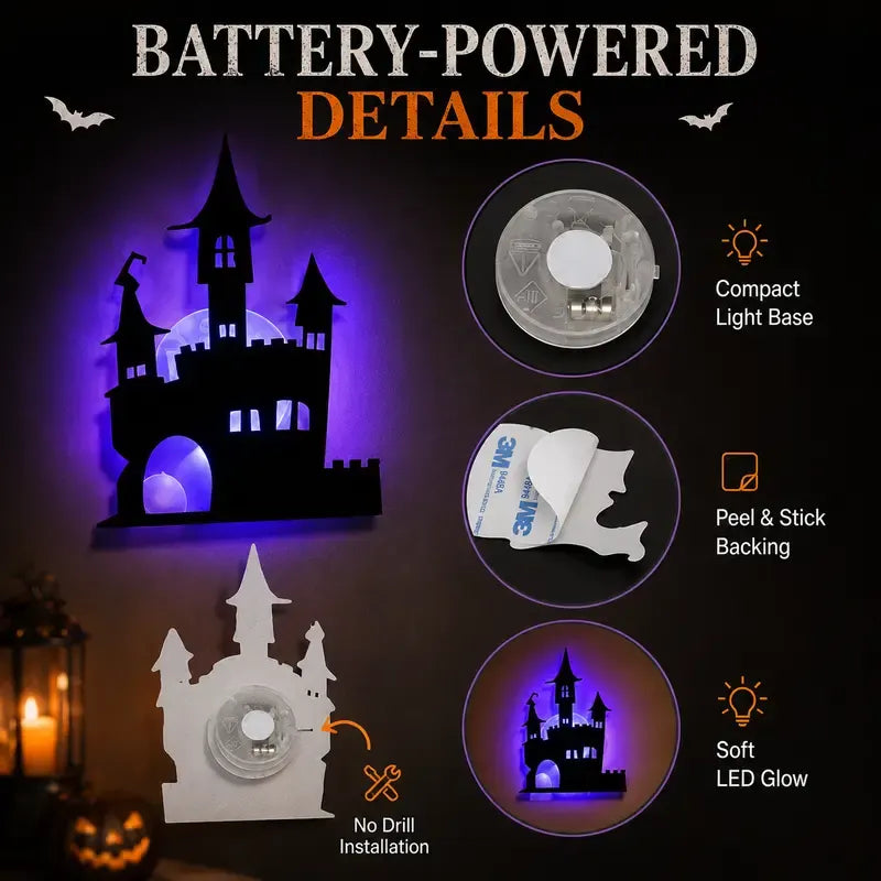Stickers Halloween LED Silhouette Wall Light