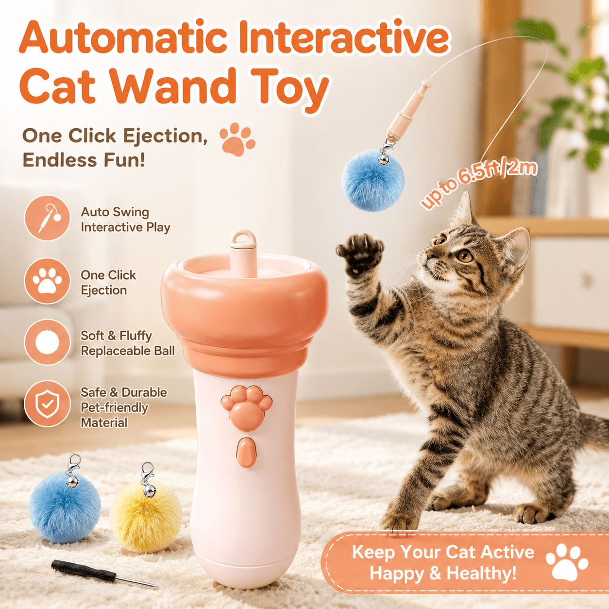 Pounzora®  Interactive Cat Ball Launcher