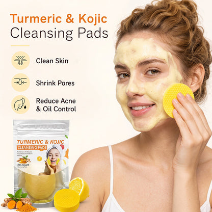 Glowmira® Turmeric & Kojic Cleansing Pads – 20-Count Daily Face Pads
