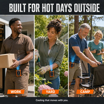 HeatShield® 🌬️ ☀️ Portable Waist Clip Fan—100-Speed Hands-Free Cooling