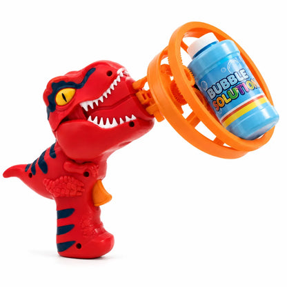 DinoSpin®-DINO BUBBLE GUN 💦 👑 Dinosaur Bubble Machine for Kids & Toddlers