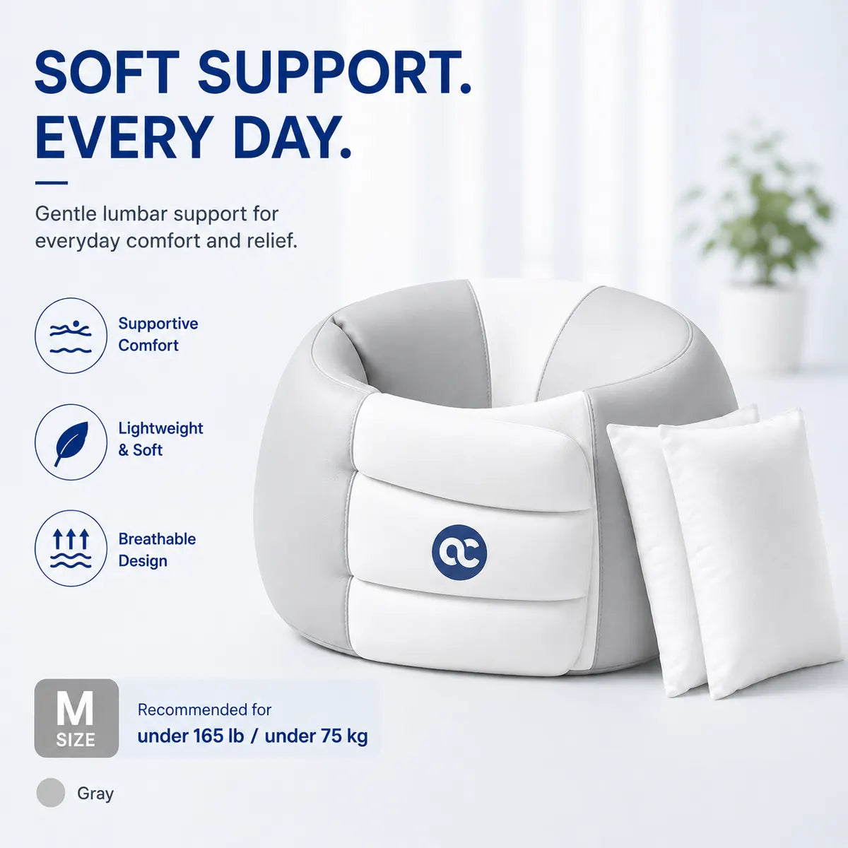Sleep lumbar pillow-gray