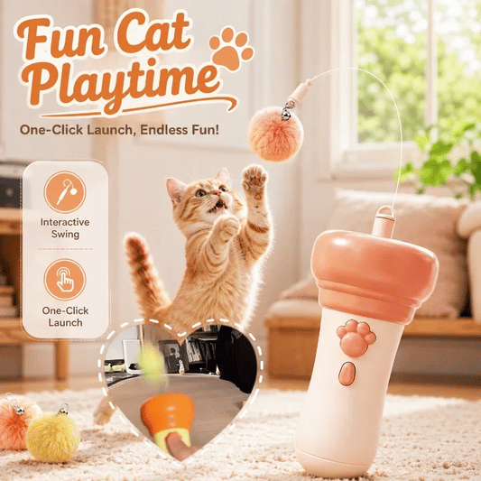 Pounzora® One-Click Retractable Cat Teaser