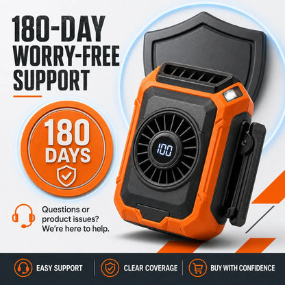 HeatShield® 🌬️ ☀️ Portable Waist Clip Fan—100-Speed Hands-Free Cooling