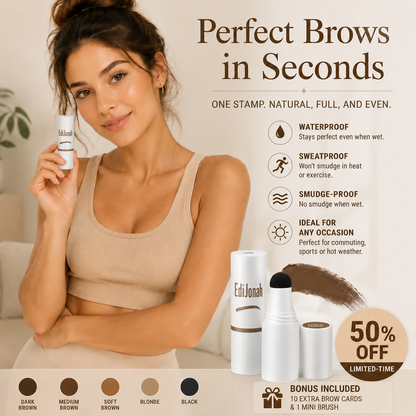 EdiJonah® ✨ 👑 Perfect Brows Stencil & Stamp Kit - Quick, Easy & Smudge-Resistant Brows