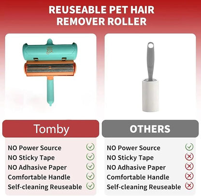 Shopoletcosh Pet Hair Remover Roller - Reusable Lint Roller for Furniture, Couch, and Carpet - Self-Cleaning Multi-Surface Animal Fur Removal Tool - Eco-Friendly & Durable