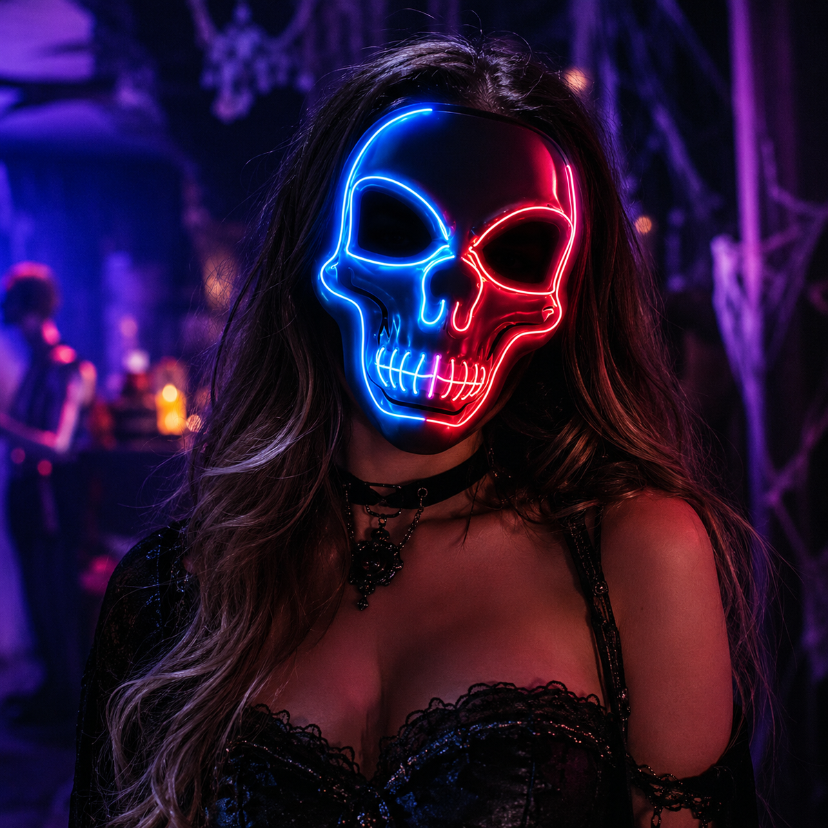 LED Glow Skull Mask & Gloves Set（upsell）