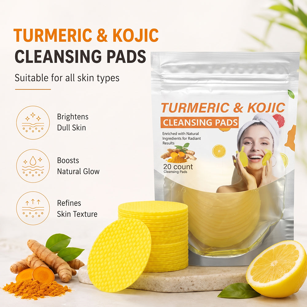 Glowmira® Turmeric & Kojic Cleansing Pads – 20-Count Daily Face Pads