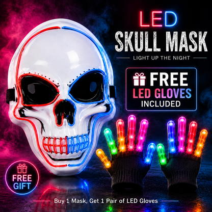 LED Glow Skull Mask & Gloves Set（upsell）