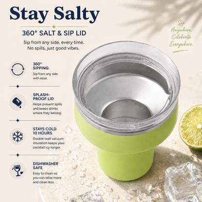 Rimvella®- 16 OZ COCKTAIL TUMBLER ❄️🍹 The Insulated Margarita Cup That Keeps the Good Stuff Cold for Up to 10 Hours
