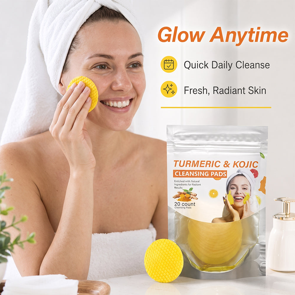 Glowmira® Turmeric & Kojic Cleansing Pads – 20-Count Daily Face Pads