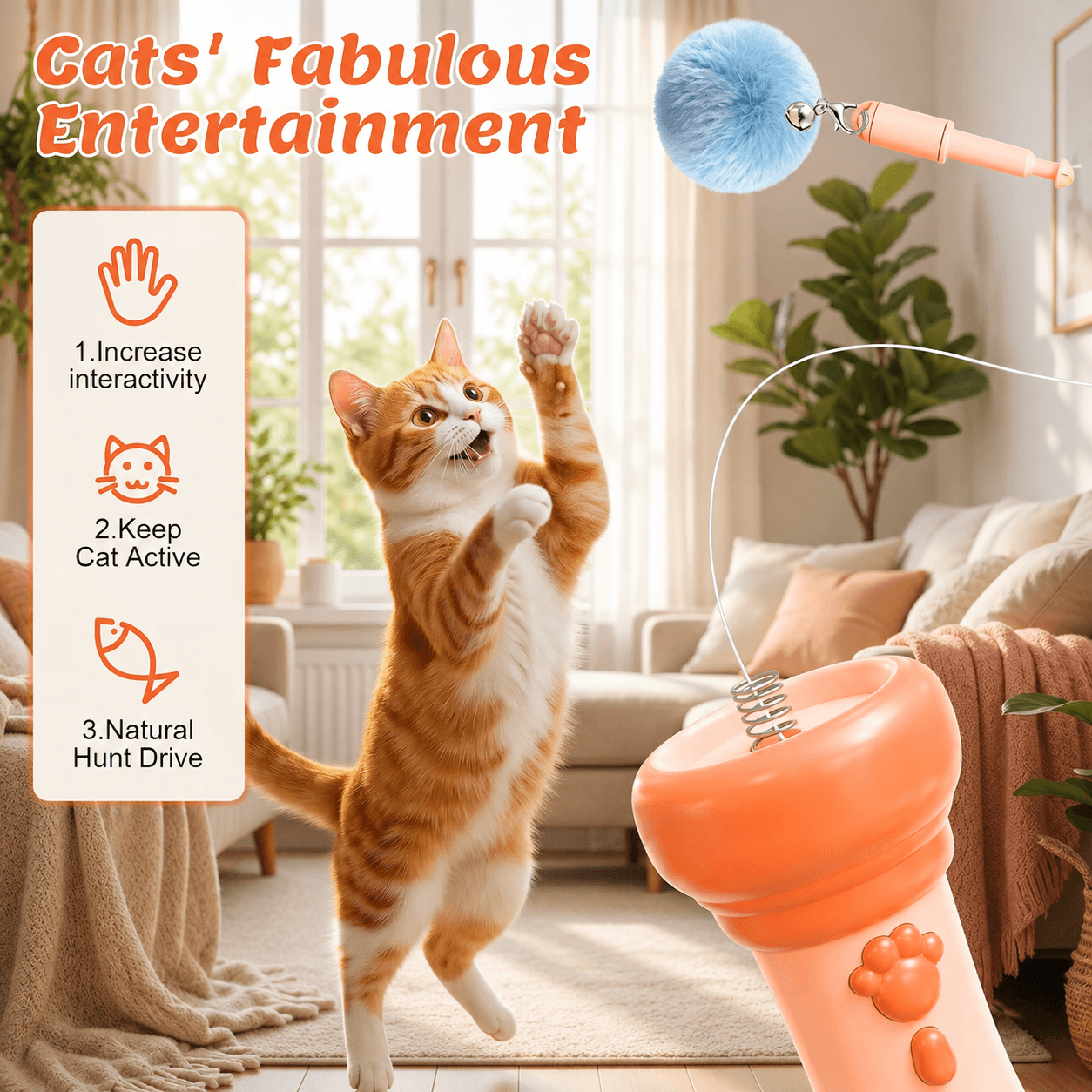Pounzora®  Interactive Cat Ball Launcher