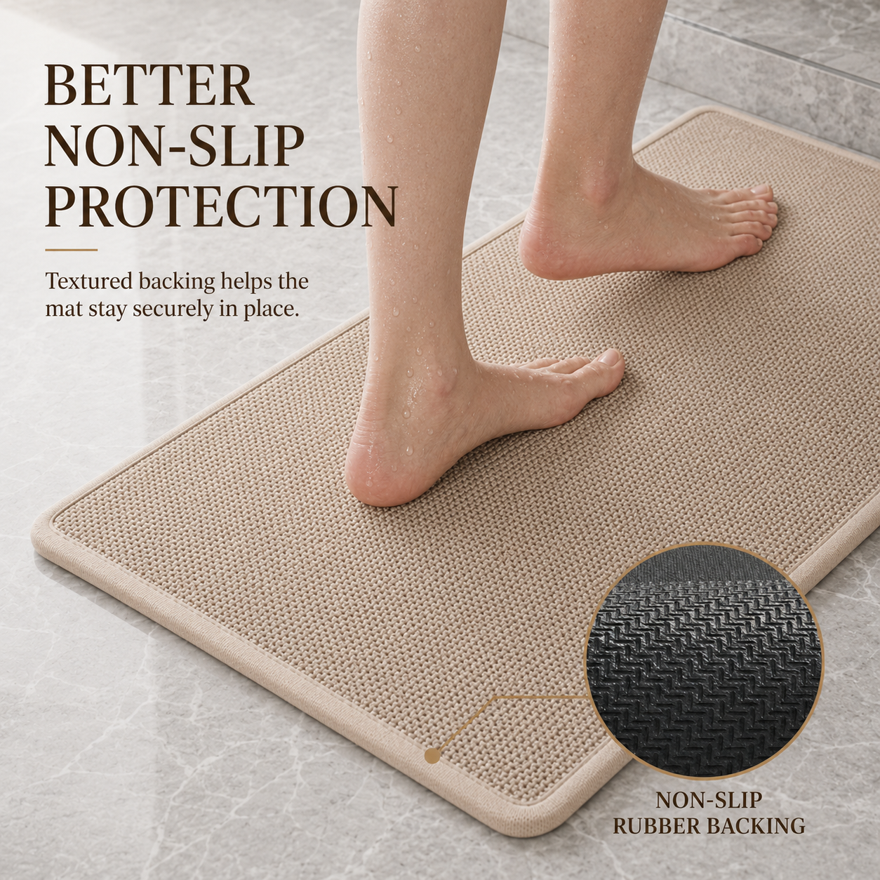 Absorbent Non-Slip Bath Mat