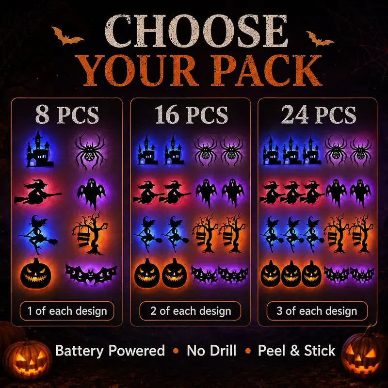 Stickers Halloween LED Silhouette Wall Light