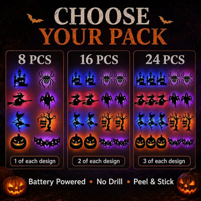 Stickers Halloween LED Silhouette Wall Light