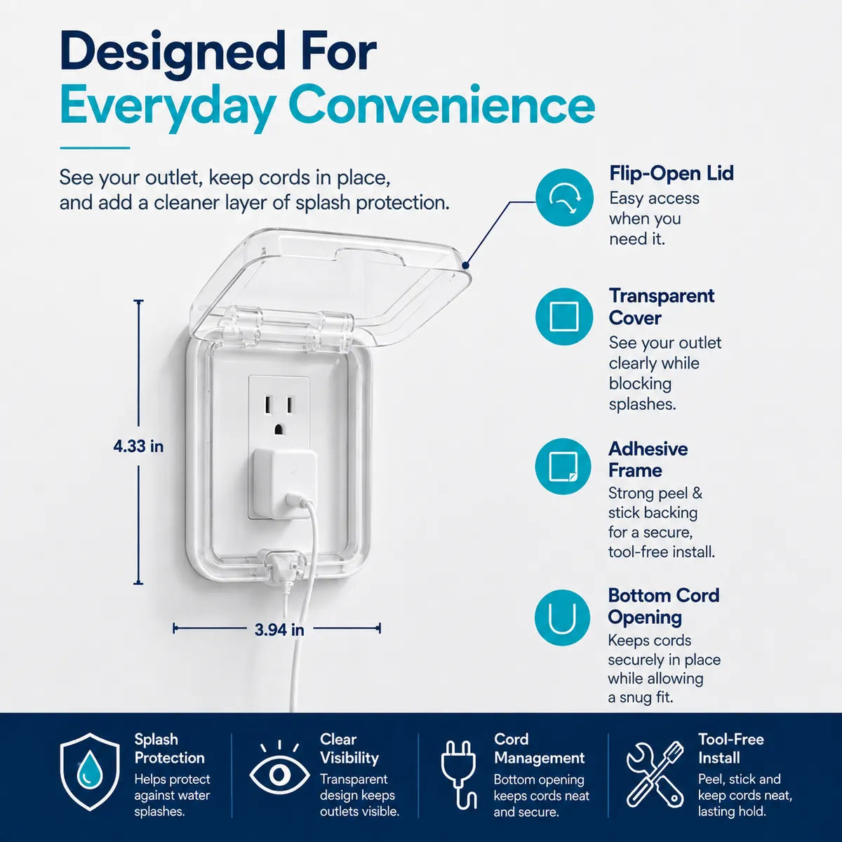 ClearFlip®-HOME OUTLET COVER 💦 🔌 Bathroom Switch & Socket Splash-Proof Cover