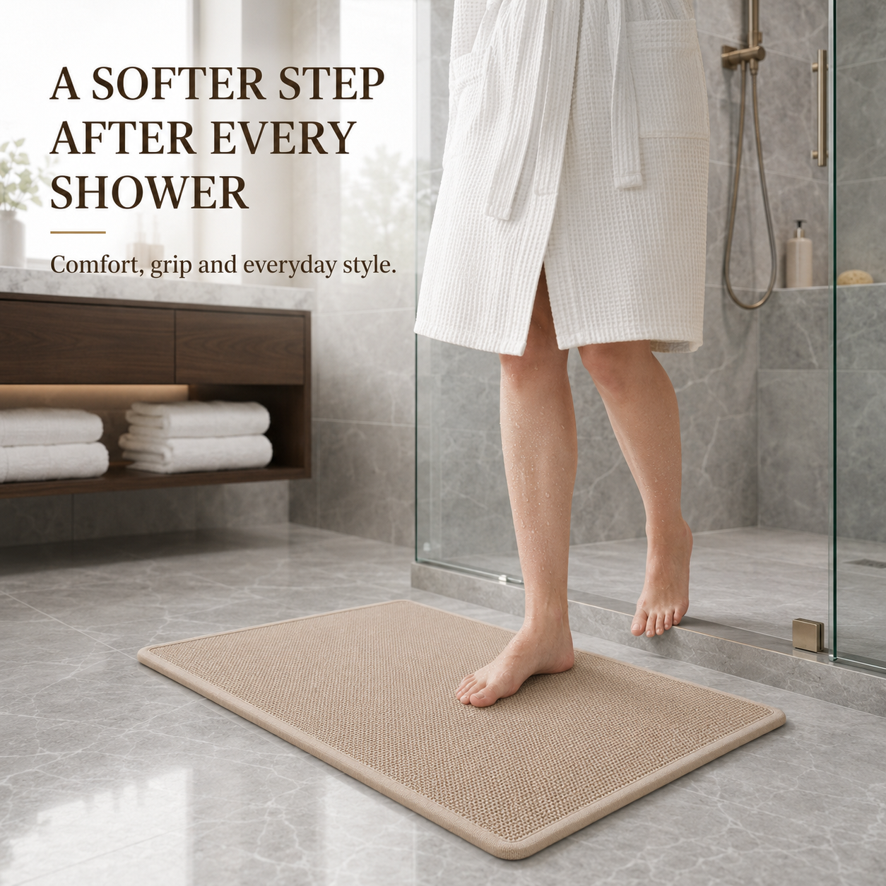 Absorbent Non-Slip Bath Mat