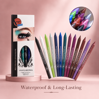 🔥 FINAL CHANCE — 64% OFF — 13-Color Waterproof Lip & Eye Liner Pencil Set
