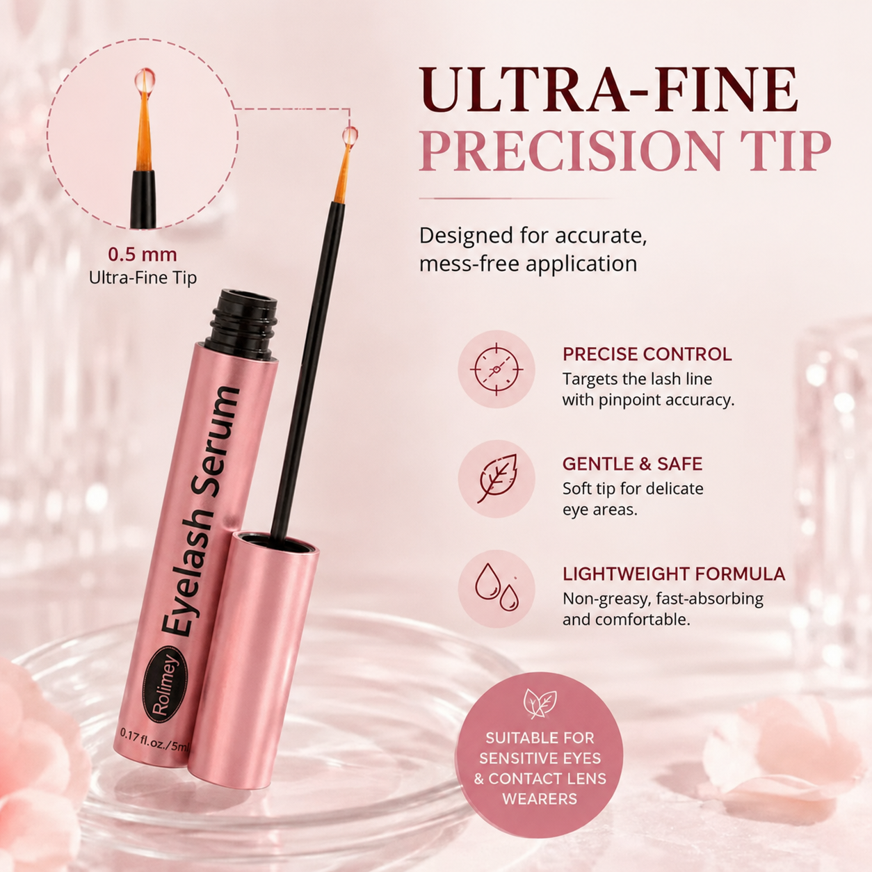 Rolimey® ✨ 🌸 Precision Eyelash Serum for Your Daily Lash Routine